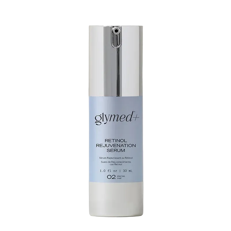 Glymed Retinol Rejuvenation Serum bottle on a light gray background