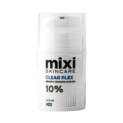 Skincare product labeled 'mixi Skincare Clear Plex' on a white background